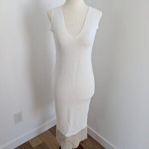 Jigsaw Luxury White V Neck Color Block Dress